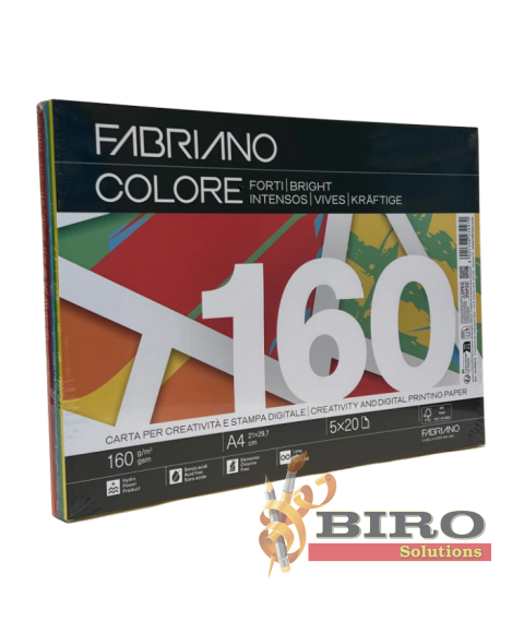 Hârtie FABRIANO Colore A4, 160 g/m², 100 foi, mix intensiv