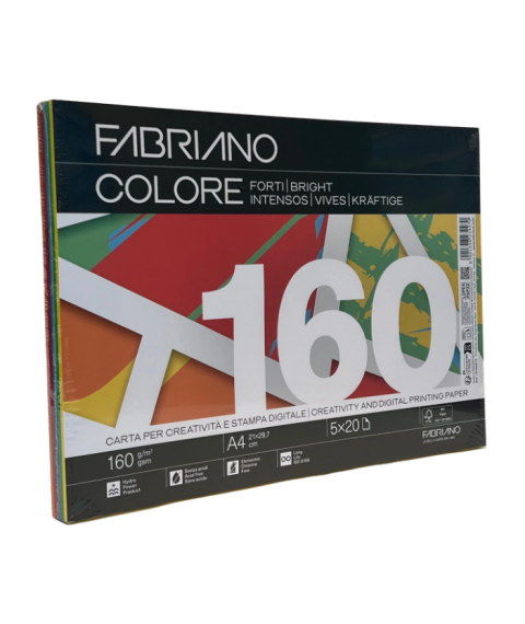Hârtie FABRIANO Colore A4, 160 g/m², 100 foi, mix intensiv