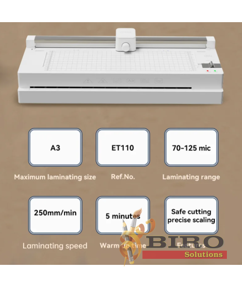 Laminator DELI ET110, 4 în 1, 70-125 microni, A3