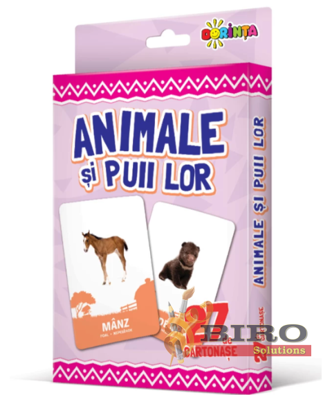 27 de cartonașe. Animale și puii lor