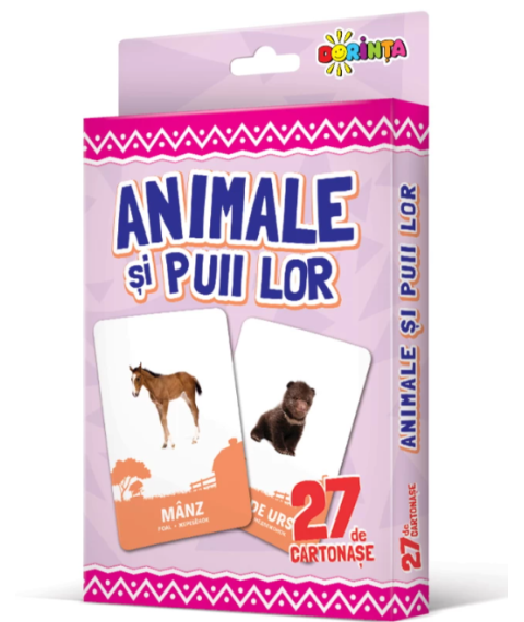 27 de cartonașe. Animale și puii lor