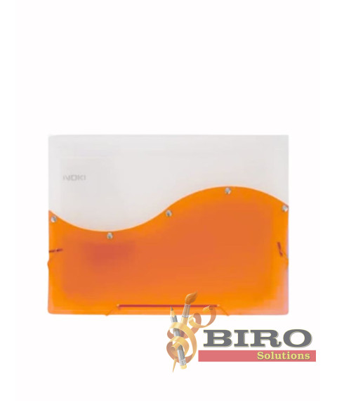 Mapa plastic Noki, cu elastic, A4, orange, 12 separatoare