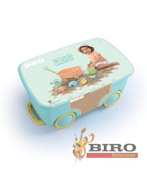 Set cărucior cu blocuri DOLU, cod 2279D