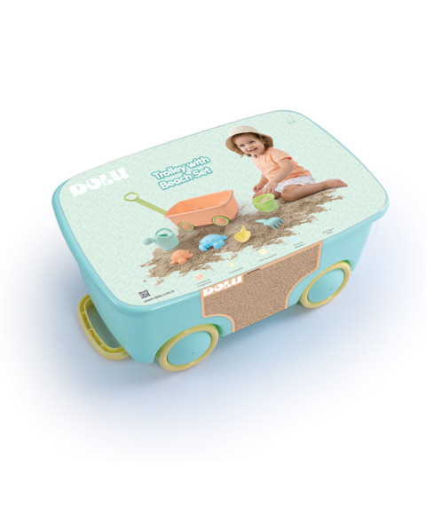 Set cărucior cu blocuri DOLU, cod 2279D