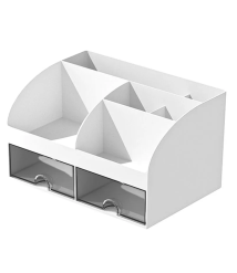 Organizator de birou pentru rechizite, alb, 14,2 × 12 × 21,1 cm, Foska BS8005