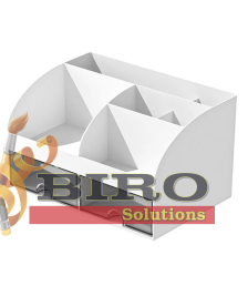 Organizator de birou pentru rechizite, alb, 14,2 × 12 × 21,1 cm, Foska BS8005