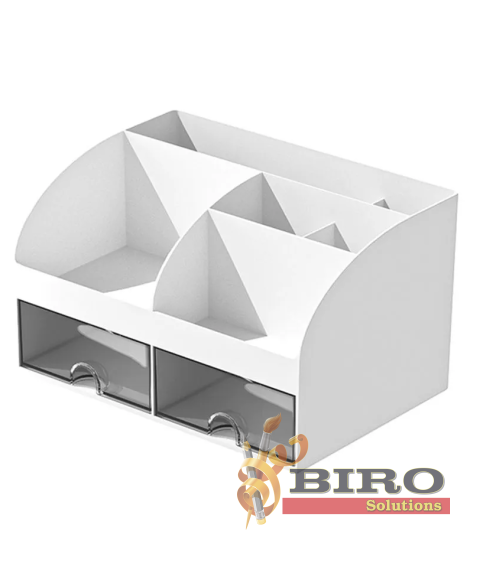 Organizator de birou pentru rechizite, alb, 14,2 × 12 × 21,1 cm, Foska BS8005