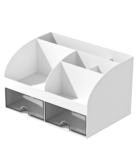 Organizator de birou pentru rechizite, alb, 14,2 × 12 × 21,1 cm, Foska BS8005