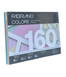 Hârtie FABRIANO Colore A4, 160 g/m², 100 foi, mix pastel