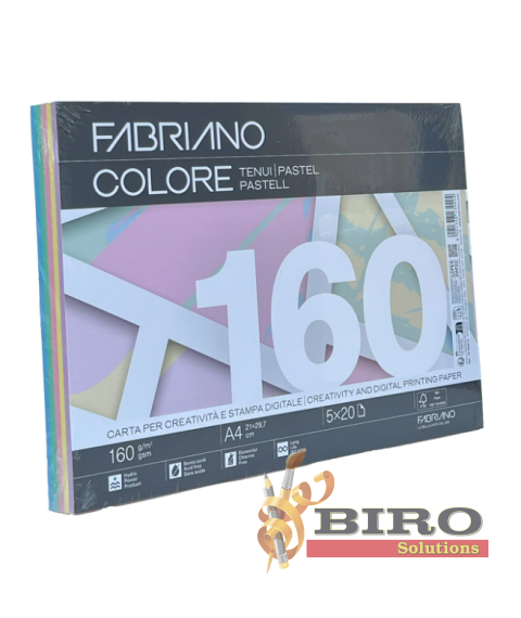 Hârtie FABRIANO Colore A4, 160 g/m², 100 foi, mix pastel