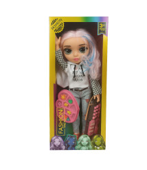 Păpușa cu păr roz, cu lumină și sunet, cod 932070