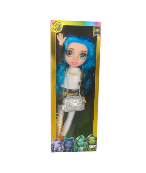 Păpușa cu păr albastru, cu lumină și sunet, cod 932066