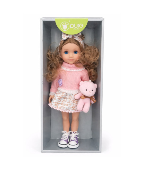 Păpușă Pure Baby 16" cu ursuleț, cod 962007