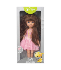 Păpușă Pure Baby de 14", în rochie roz, cod 962094