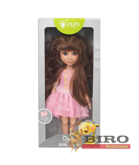 Păpușă Pure Baby de 14", în rochie roz, cod 962094