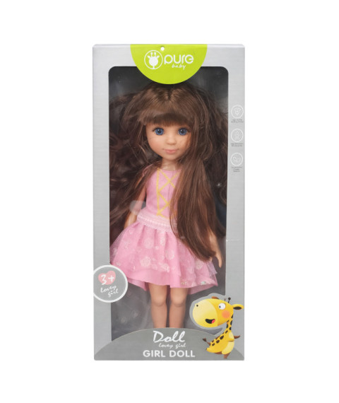 Păpușă Pure Baby de 14", în rochie roz, cod 962094