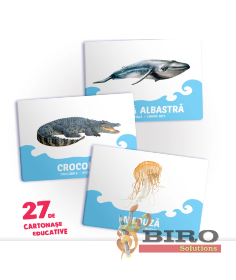 27 de cartonașe. Animale de apă