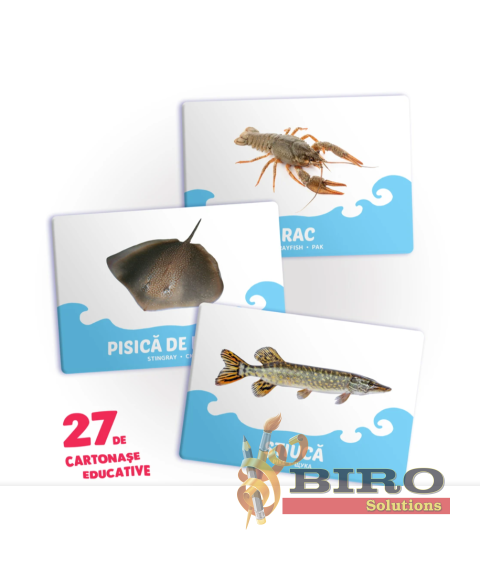 27 de cartonașe. Animale de apă