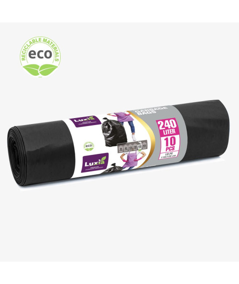 Pungi pentru gunoi ultra-rezistente LUXIA 240 L, 10 buc, LUX-4012
