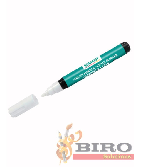 Marker cu creta lichida STANGER, 1-3 mm, alb