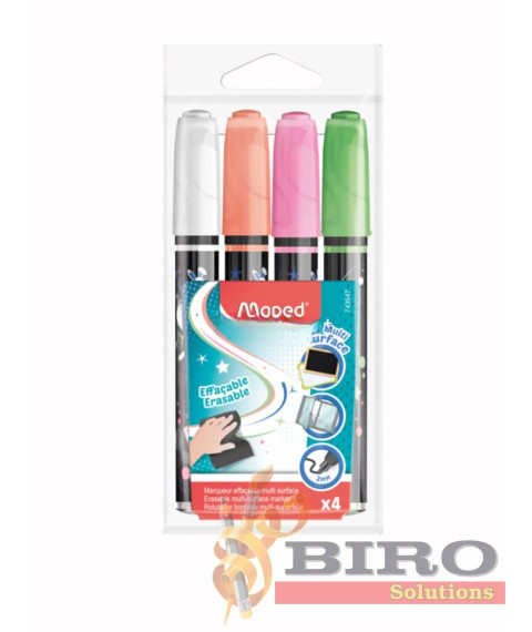 Set markere cu creta lichida MAPED, 4 culori