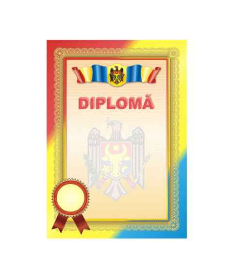 Diploma de onoare N14 (stema, drapel, rama tricolor)