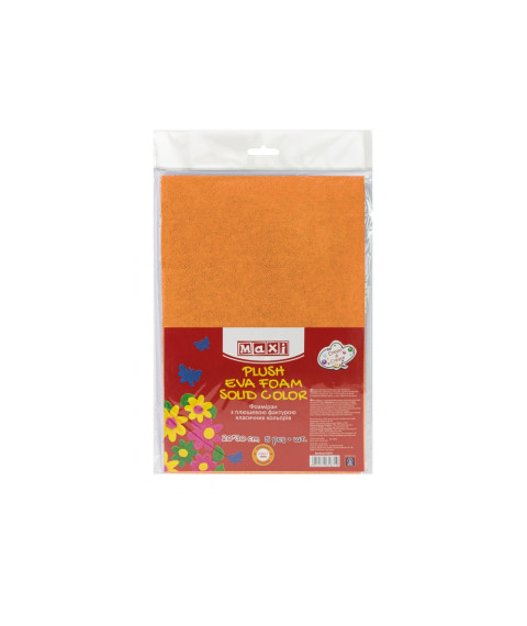 Hirtie gumata Plusata 20x30 cm 2 mm (Foamiran) Orange, 5 bucăți