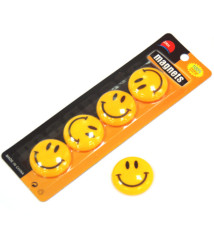Set de magniți rotunzi "Smile" 4 buc, 40 mm, galbene