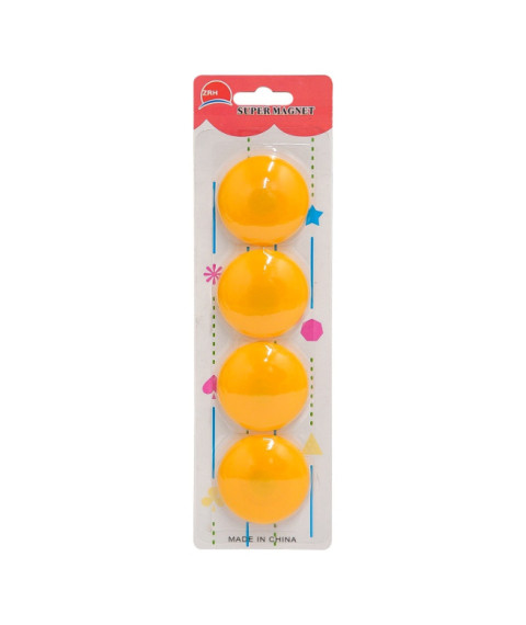 Set de magneti rotunzi (d=40mm, 4 buc, galbeni)