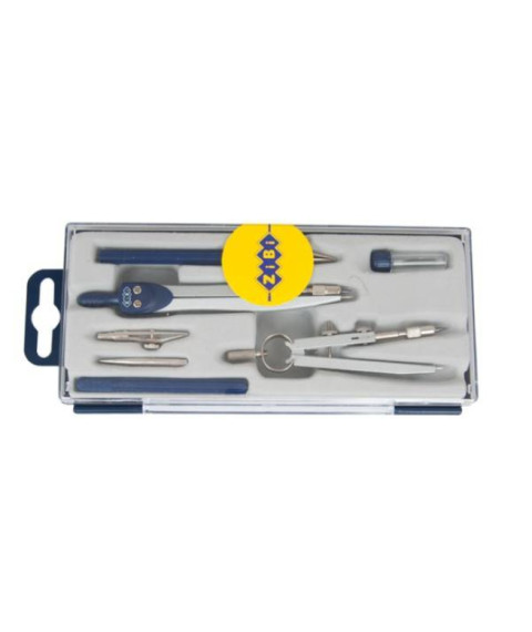 Instrumente de desen ZiBi BASIS, 7 obiecte, albastru