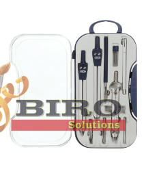 Set Compas Zi-Bi COLLEGE 9 elemente, albastru, KIDS Line