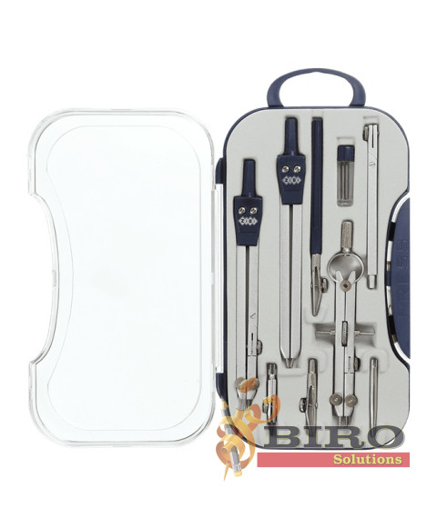 Set Compas Zi-Bi COLLEGE 9 elemente, albastru, KIDS Line