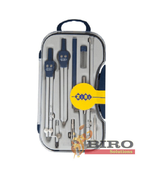 Set Compas Zi-Bi COLLEGE 9 elemente, albastru, KIDS Line