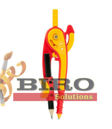 Compas din plastic cu scară în blister, roșu-portocaliu, SMART Line