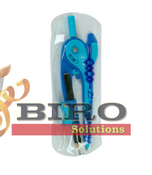 Compas din plastic cu scară, în blister, albastru-violet