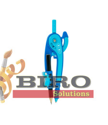 Compas din plastic cu scară, în blister, albastru-violet