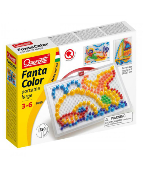QC Mozaic Fanta Color Quercetti, 280 el., portativa, mare, mix marimi, 53564