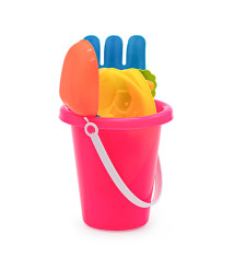 Set pentru nisip, galetușă + 7 piese roz, cod 472004