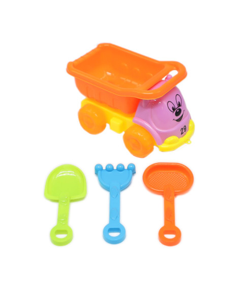 Set pentru nisip, mașinuță, mov/orange, cod 812011