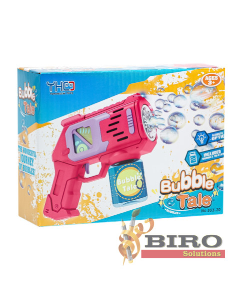 Pistol cu bule de săpun și lumină, roz