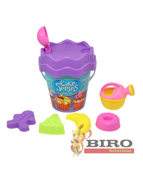 Set pentru nisipiera cu găleată (8 buc), mov, cod 802005