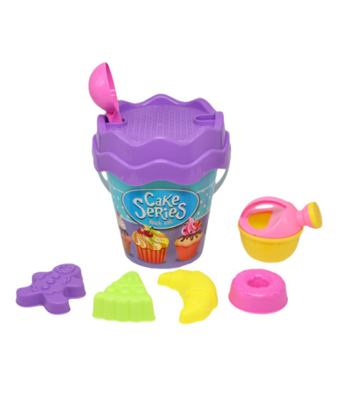 Set pentru nisipiera cu găleată (8 buc), mov, cod 802005