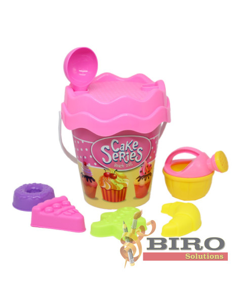 Set pentru nisipiera cu găleată (8 buc), roz, cod 802004