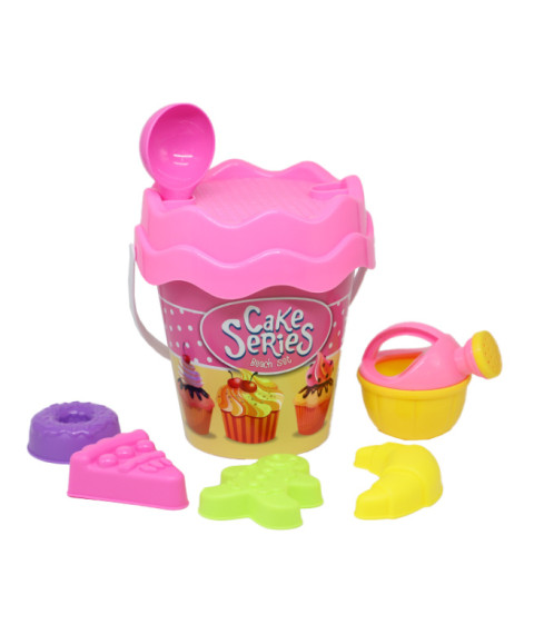 Set pentru nisipiera cu găleată (8 buc), roz, cod 802004
