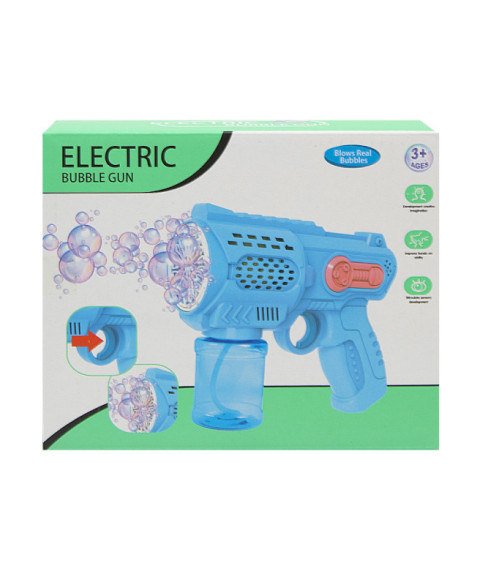 Pistol pentru bule de săpun cu lumină și sunet, albastru