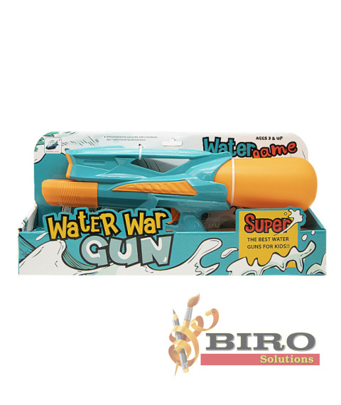 Pistol pneumatic de apa cu sticla, 38 cm, albastru/orange, cod 672063
