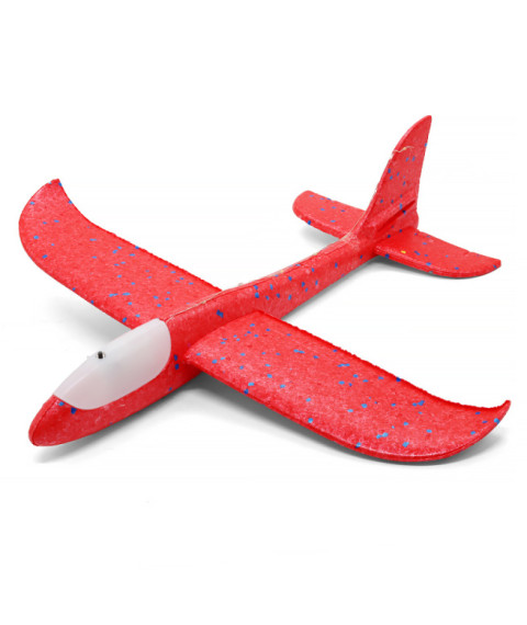 Avion planor 48cm (line LED), roșu, cod 140670