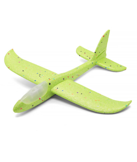 Avion planor 48 cm (front LED), verde deschis, cod 140664