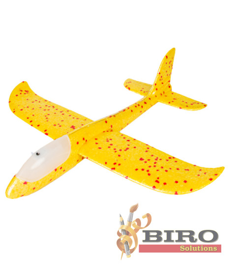Avion planor 48cm (line LED), galben, cod 177035