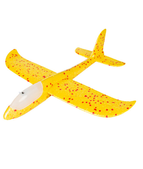 Avion planor 48cm (line LED), galben, cod 177035